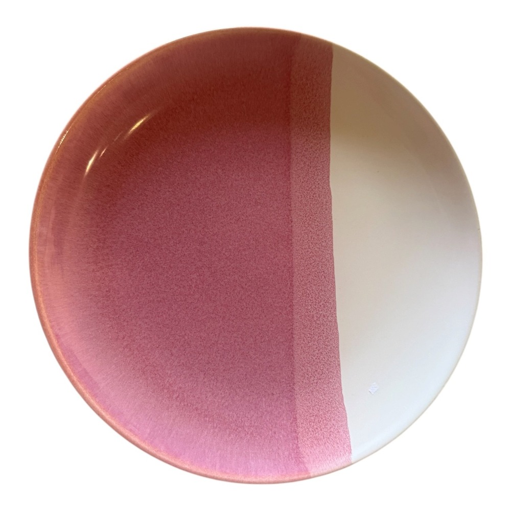 Pier 1 Imports Pink Cream Stoneware Salad Plates Set of 10 8" Colorblock